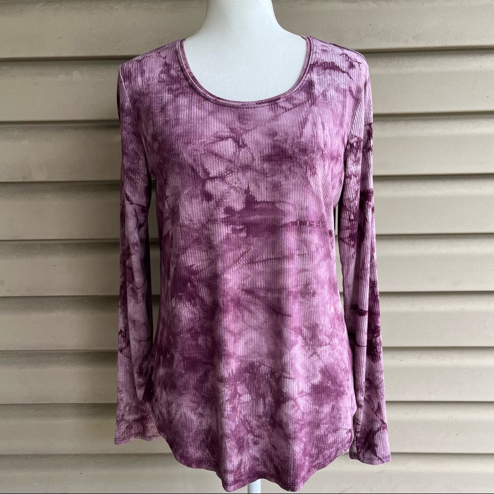•Simply Vera• Burgundy/Purple White Tie-Dye Top - Size Medium